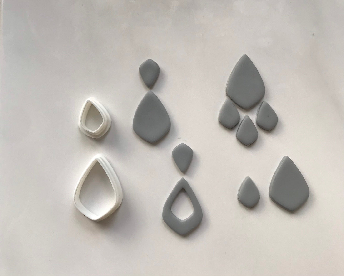 Ausstecher für Modelliermasse, verschiedene Größen 10-50mm, eckiger Tropfen Tränen, Cutter Werkzeug für Schmuckherstellung mit Fimo und Co.