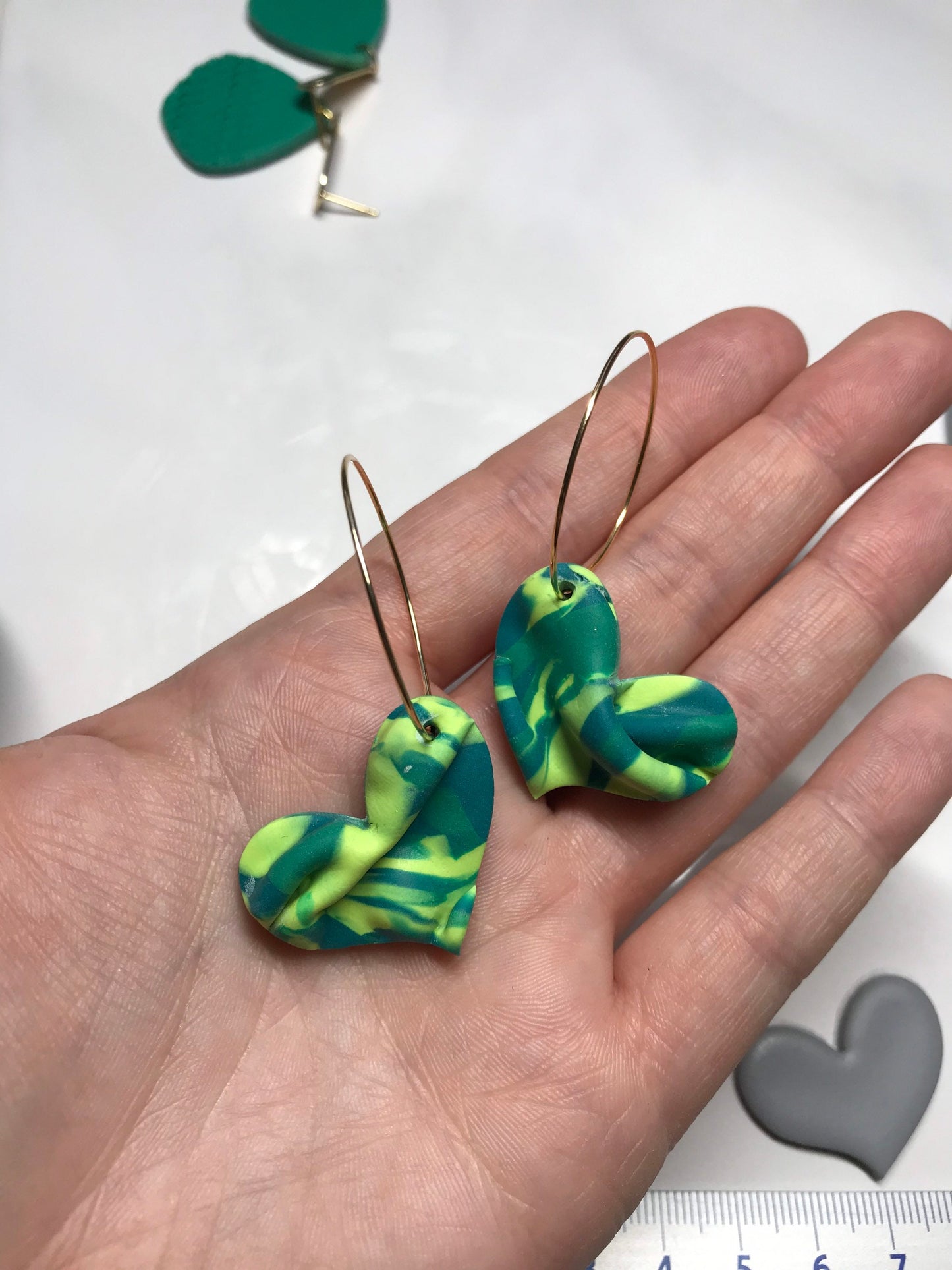 Ausstecher für Modelliermasse, Herzchen Set mit drei Cuttern, Herz Formen, Werkzeug für Schmuckherstellung mit Fimo und Co.