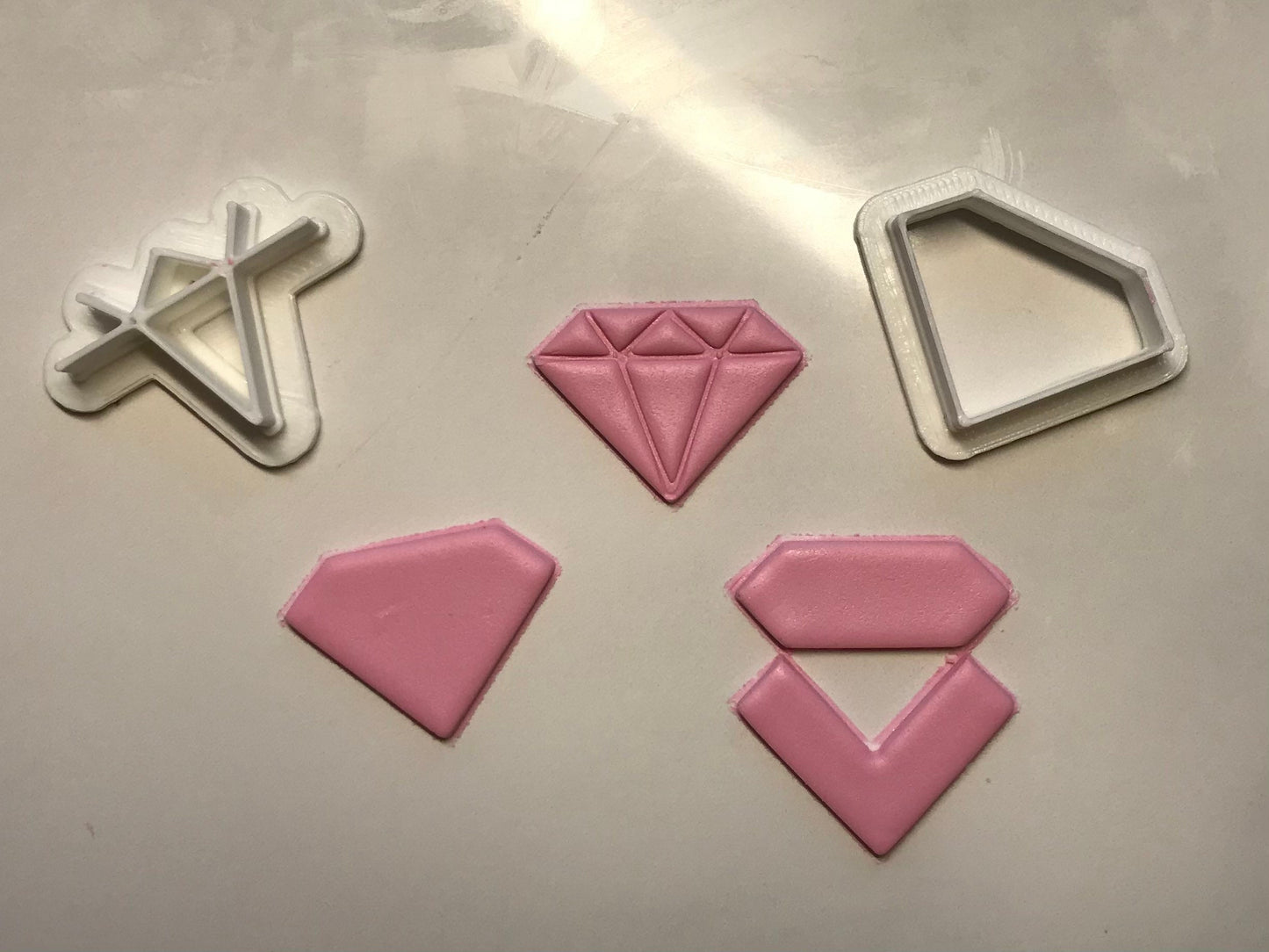 Diamant Ausstecher für Modelliermasse, Set mit Cutter und Stempel, Werkzeug für Schmuckherstellung mit Fimo und Co.