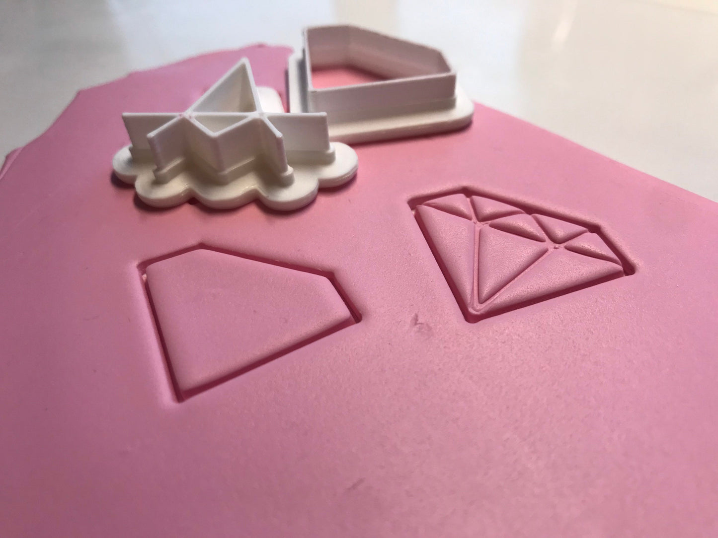 Diamant Ausstecher für Modelliermasse, Set mit Cutter und Stempel, Werkzeug für Schmuckherstellung mit Fimo und Co.