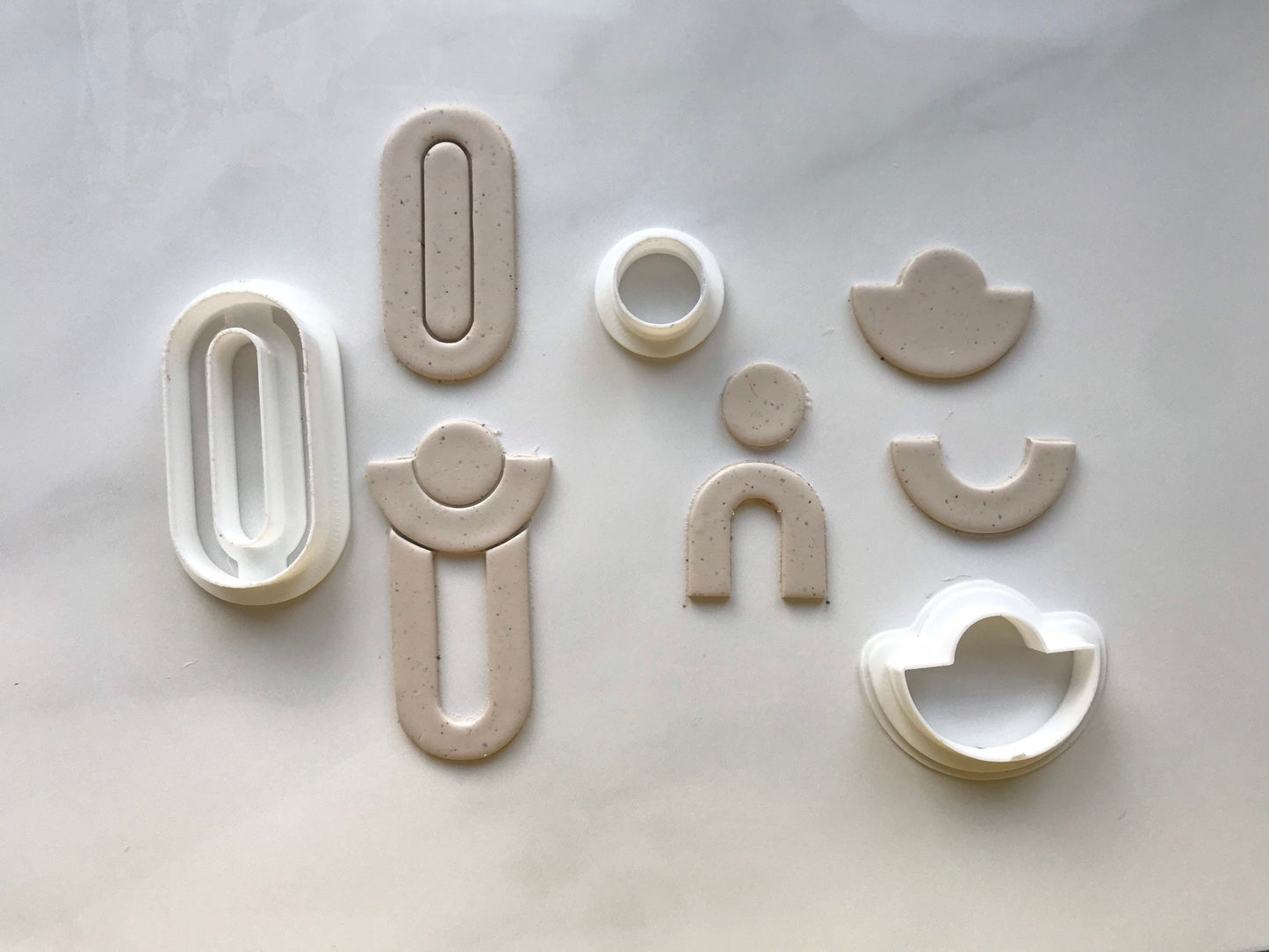 Geometrische Ausstecher für Modelliermasse, Polymer Ton Cutter, Set mit drei Formen, Werkzeug für Schmuckherstellung mit Fimo und Co.