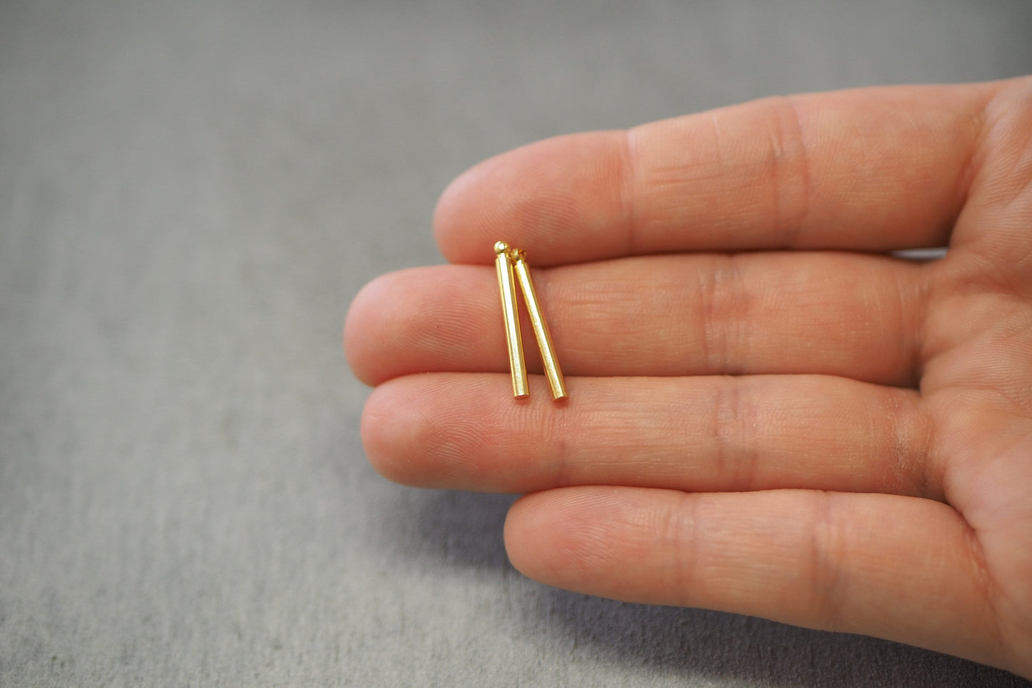 10 stabförmige Anhänger 20mm, Stab Stäbchen, gold oder silber, Schmuckzubehör