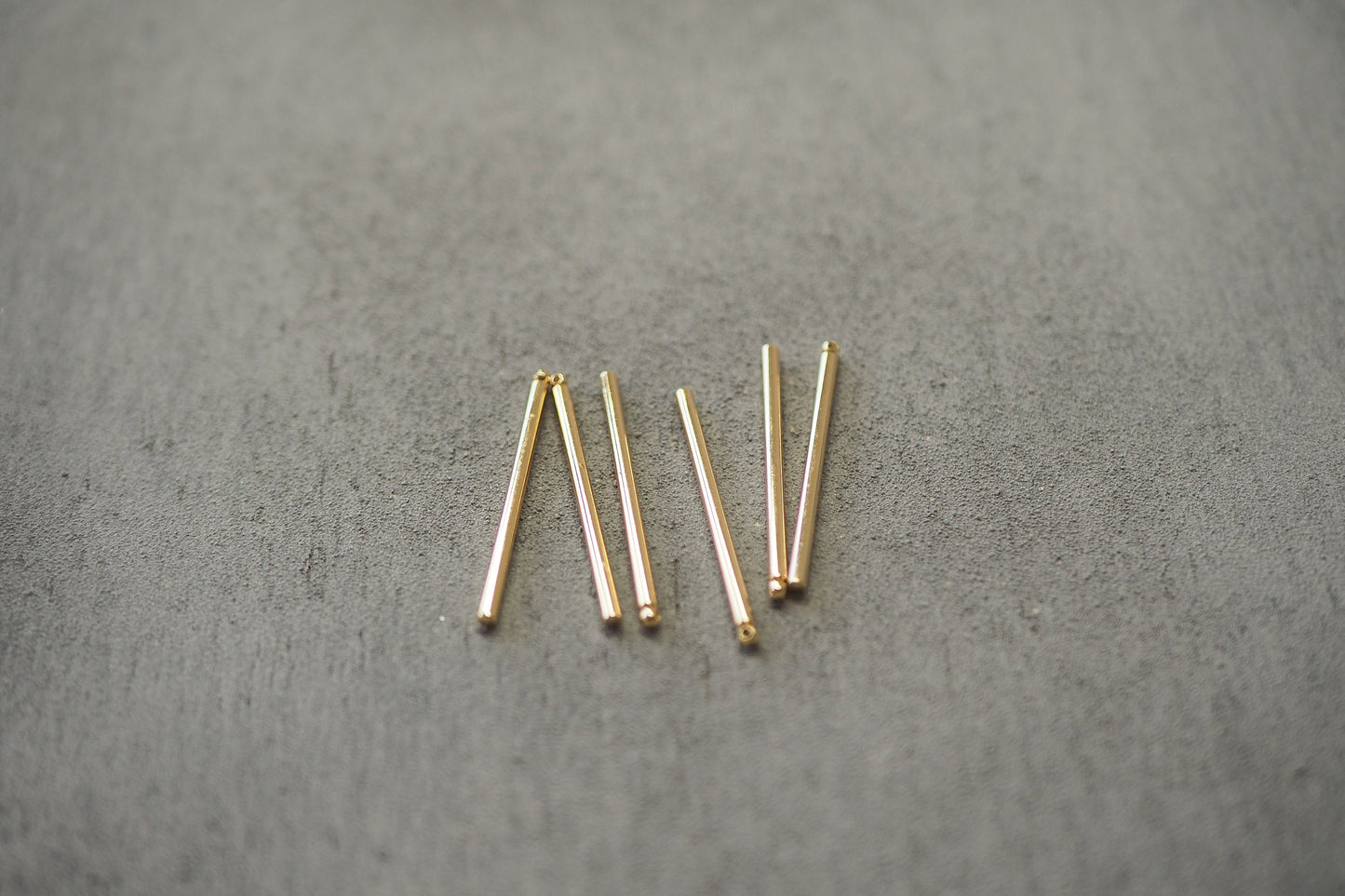 10 stabförmige Anhänger 30mm, Stab Stäbchen, gold oder silber, 18 Karat echt vergoldet, Schmuckzubehör