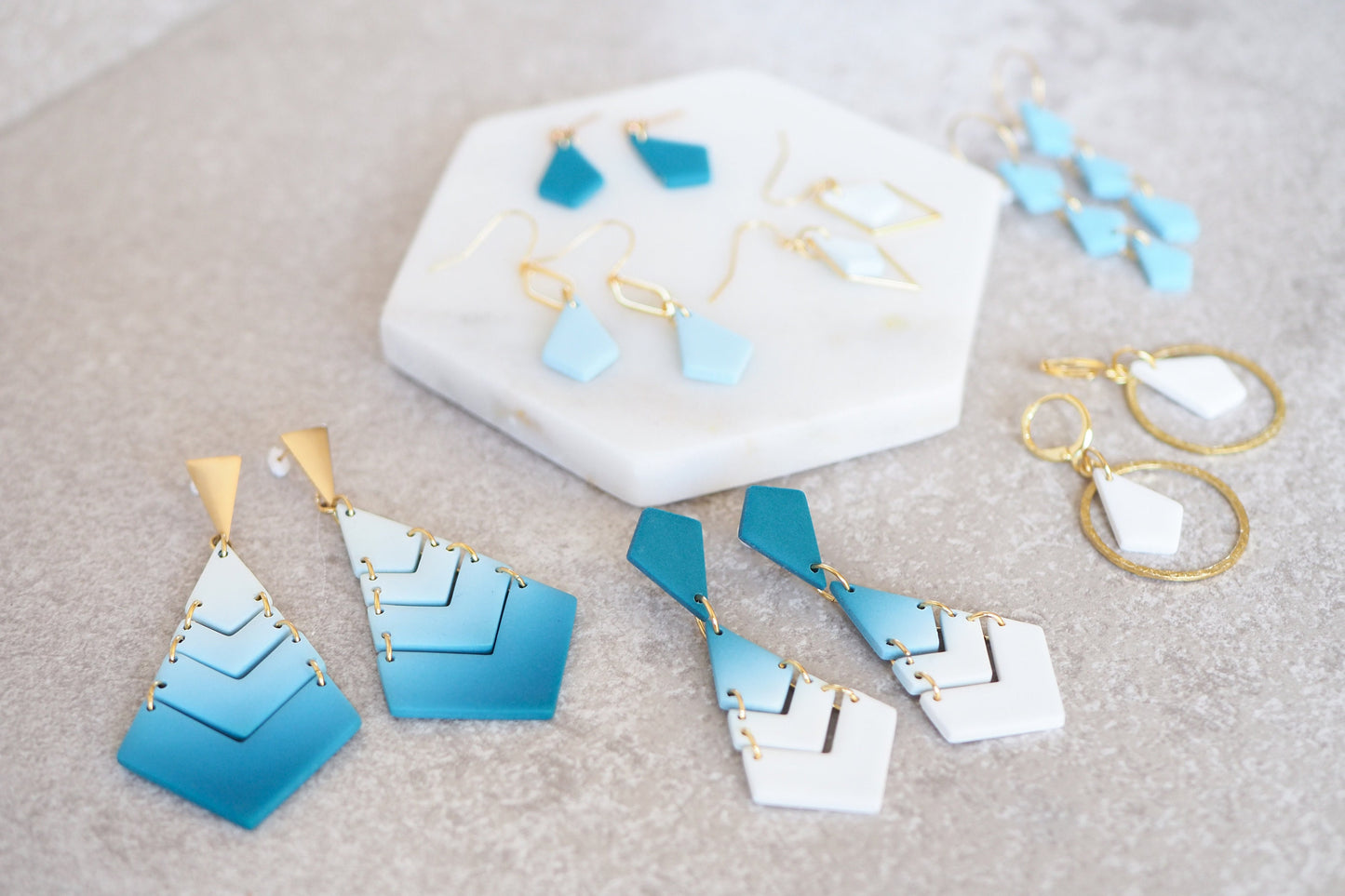 Geometrische Ausstecher für Modelliermasse, Viereck Raute Tropfen Drache Cutter Werkzeug für Schmuckherstellung mit Fimo und Co.