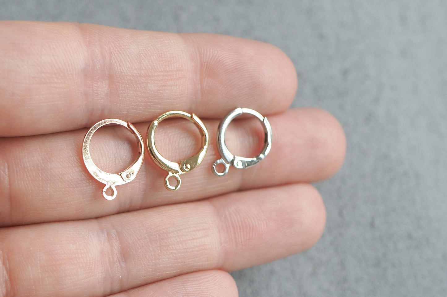 5 Paar Kreolen, Huggie Creolen in Gold oder Silber, Messing oder Edelstahl, Schmuckzubehör
