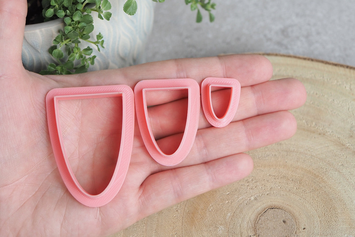 Geometrische Ausstecher für Modelliermasse, halboval Oval Halbkreis, Cutter Werkzeug für Schmuckherstellung mit Fimo und Co.