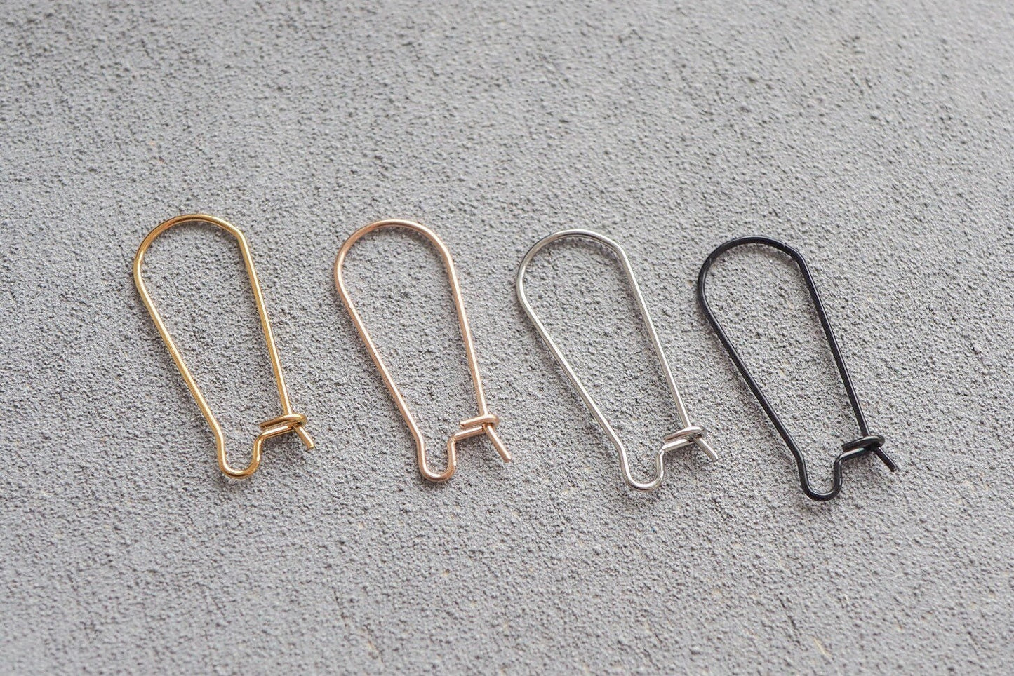 5 Paar Ohrhaken zum Schließen, lange Brisuren, minimalistisch schlicht in Gold, Silber, Roségold oder Schwarz, Schmuckzubehör