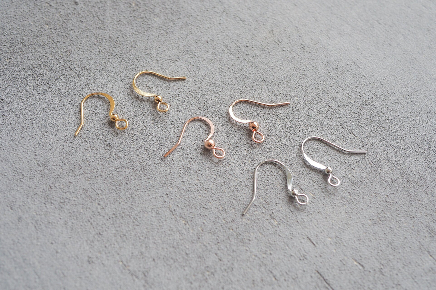 10 Paar Ohrhaken mit Öse, minimalistisch und schlicht in Gold, Silber oder Roségold, Schmuckzubehör Ohrringe DIY Fischerhaken