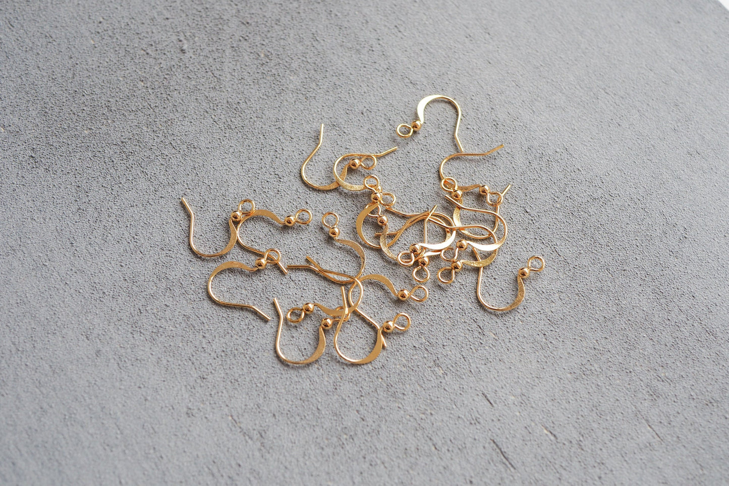 10 Paar Ohrhaken mit Öse, minimalistisch und schlicht in Gold, Silber oder Roségold, Schmuckzubehör Ohrringe DIY Fischerhaken