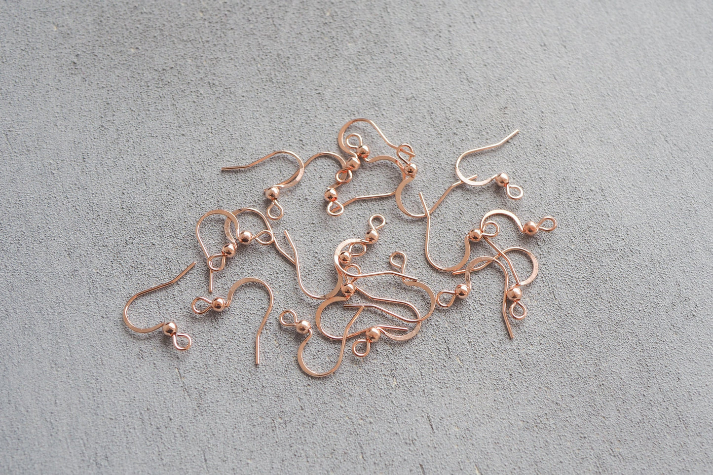 10 Paar Ohrhaken mit Öse, minimalistisch und schlicht in Gold, Silber oder Roségold, Schmuckzubehör Ohrringe DIY Fischerhaken
