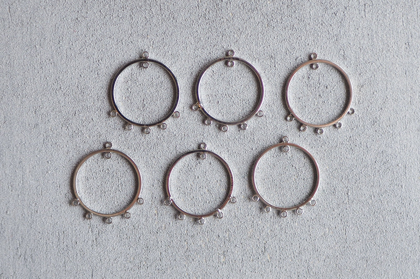 6 Chandelier Verbinder mit 5 Ösen, 18 Karat echt vergoldet o. platiniert, Schmuckzubehör