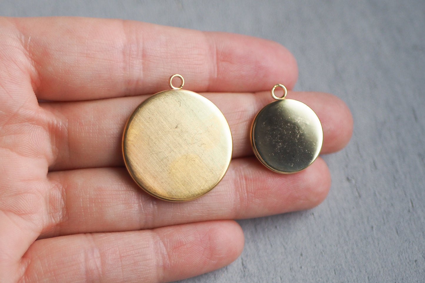 5 Anhänger Fassungen für Ketten aus Edelstahl in gold, silber, Roségold oder schwarz, 16mm oder 25mm, Rohling Halskette Schmuckzubehör