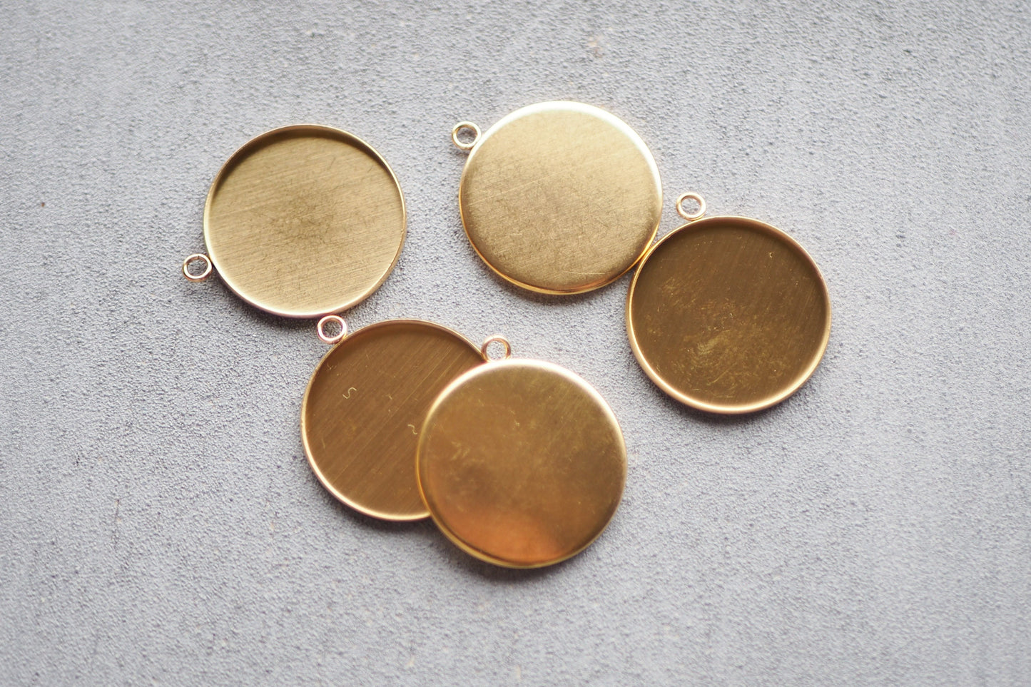 5 Anhänger Fassungen für Ketten aus Edelstahl in gold, silber, Roségold oder schwarz, 16mm oder 25mm, Rohling Halskette Schmuckzubehör