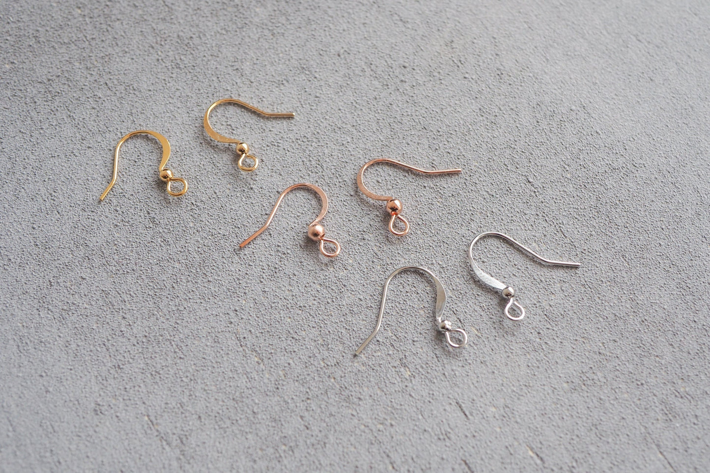 10 Paar Ohrhaken mit Öse, minimalistisch und schlicht in Gold, Silber oder Roségold, Schmuckzubehör Ohrringe DIY Fischerhaken