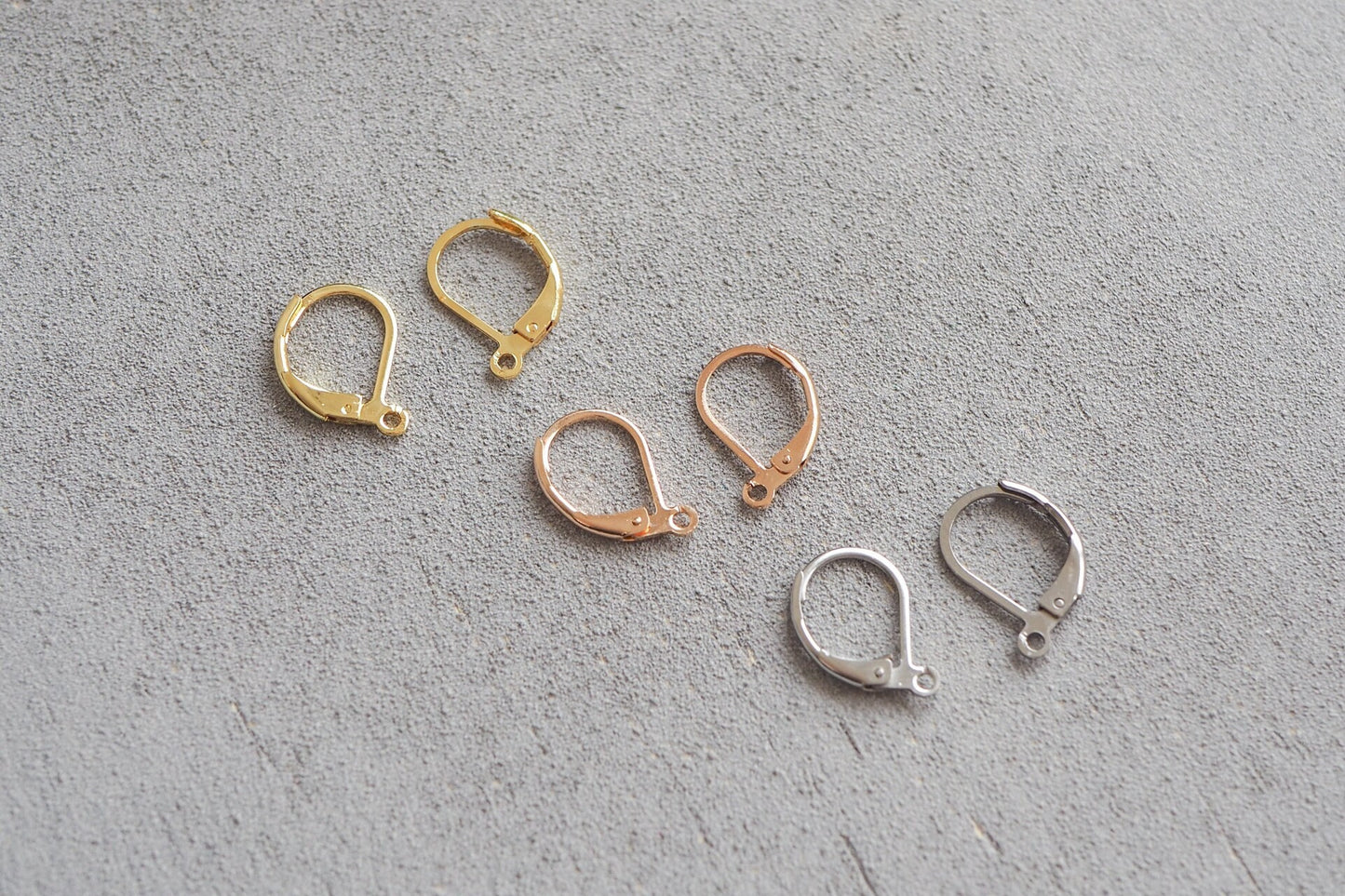 5 Paar Brisuren, Klapp Kreolen Ohrhaken zum Schließen, minimalistisch schlicht in Gold, Silber oder Roségold, Schmuckzubehör