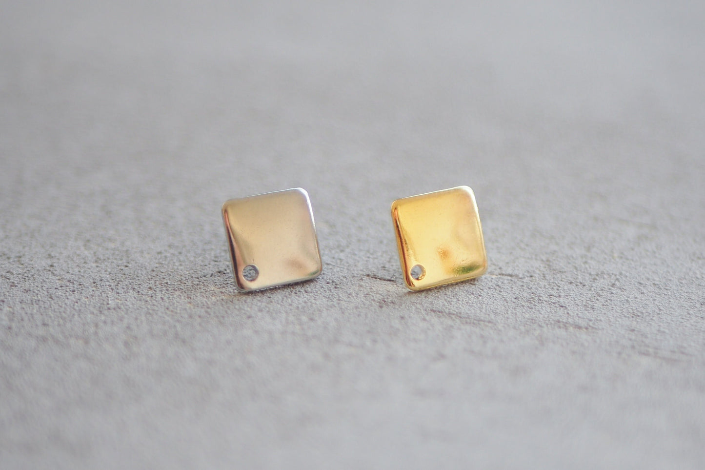 5 Paar eckige Ohrstecker aus Edelstahl, Gold oder Silber, gebogenes Quadrat, quadratsich minimalistisch geometrisch schlicht, Schmuckzubehör