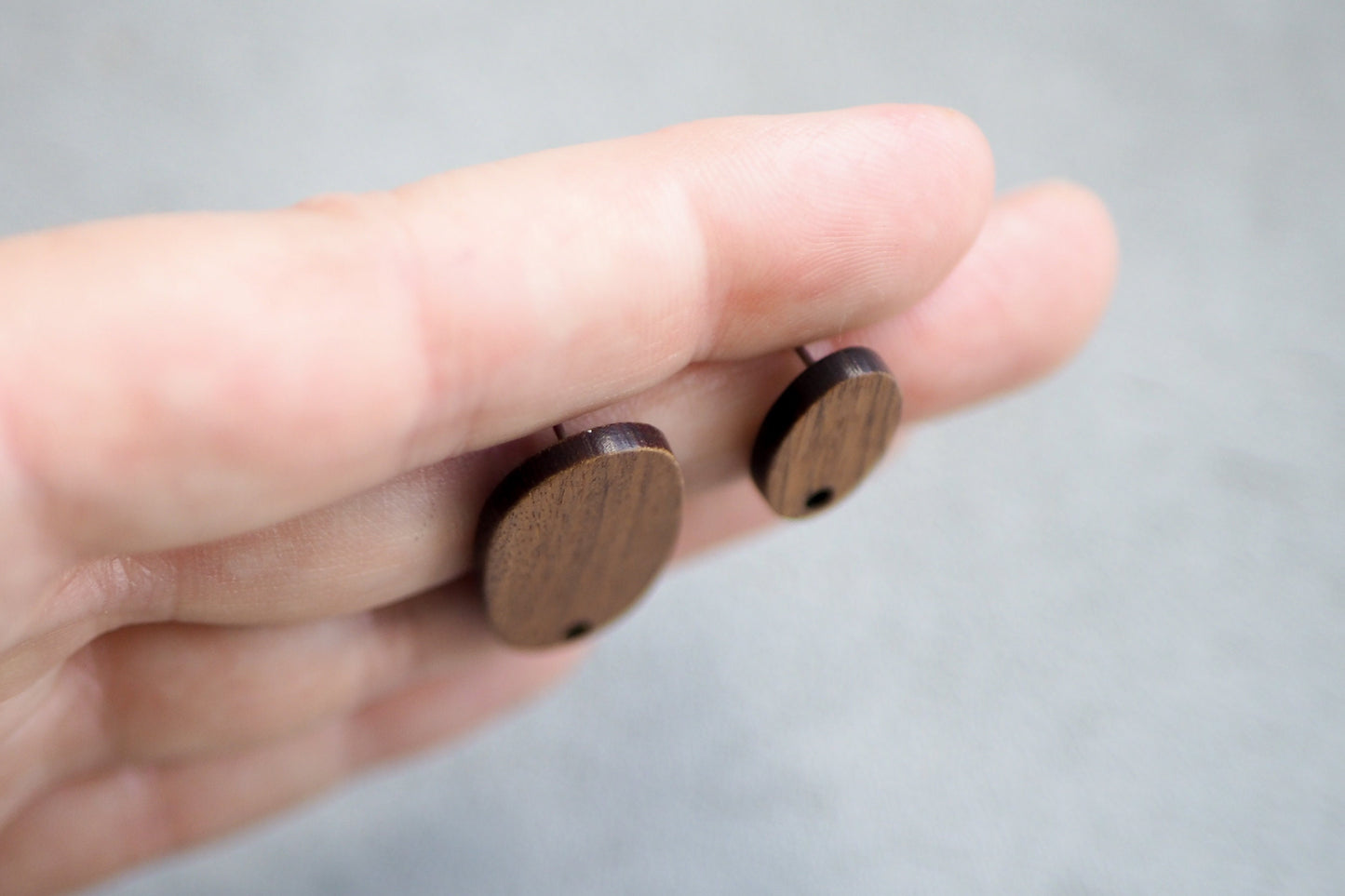 10x Holz Ohrstecker oval, 15mm / 27mm, Schmuckzubehör für DIY Schmuck, Oval Walnuss Holz Ohrringe Ohrschmuck