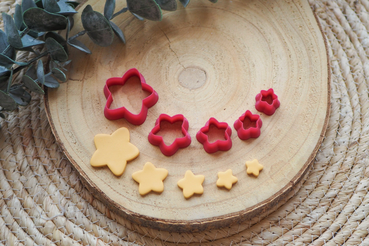 Curvy Stern Ausstecher für Polymer Ton (Fimo und Co.), 13mm - 30mm, Weihnachten Sterne Winter, Cutter Werkzeug Schmuckherstellung
