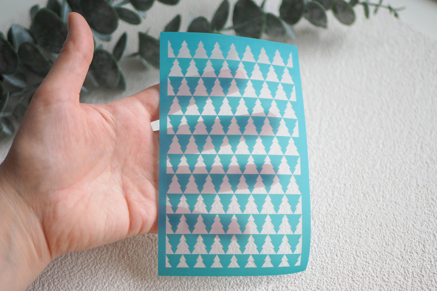 Silk Screen Tannenbäume für Polymerton (FIMO), weihnachtliche Siebdruck Schablone, 15cm x 9cm, Werkzeug Schmuckherstellung mit Polymer Ton