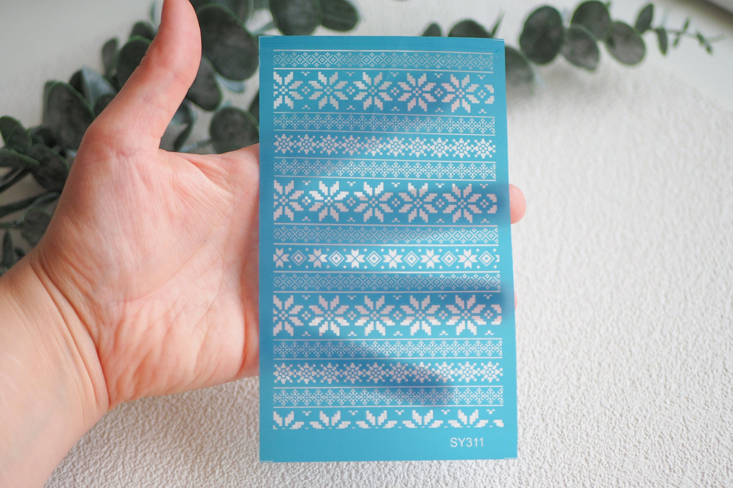 Silk Screen Strickmuster für Polymerton (FIMO), winterliche Siebdruck Schablone Pulli Strick, 15cm x 9cm, Schmuckherstellung Polymer Ton