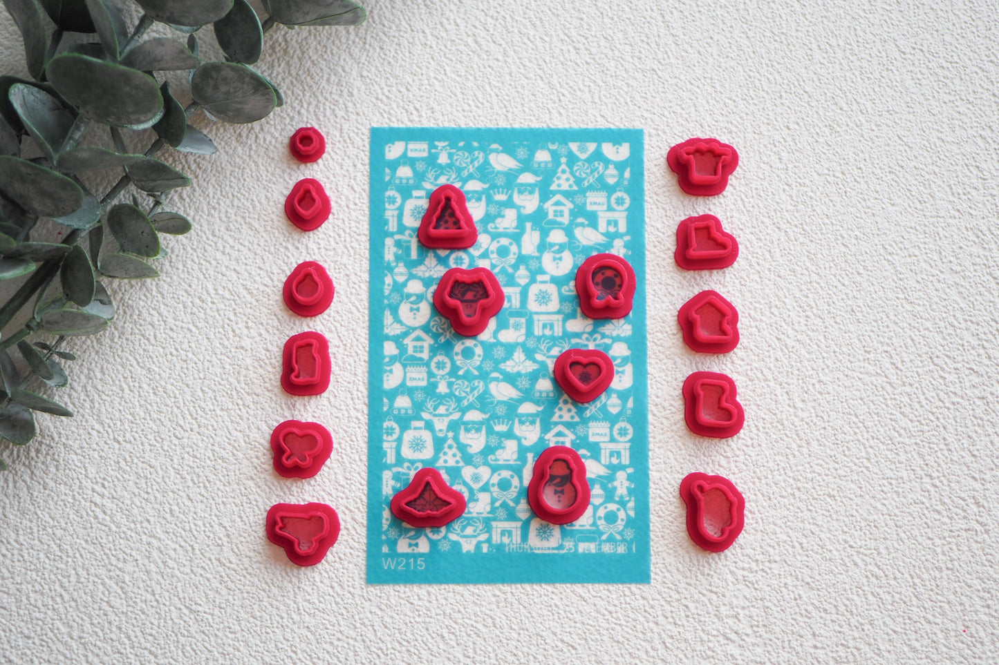 Silk Screen "X-MAS Icons" für Polymerton (FIMO), weihnachtliche Siebdruck Schablone, 15cm x 9cm, Werkzeug Schmuckherstellung mit Polymer Ton