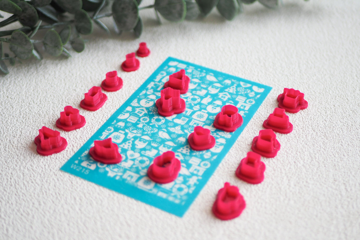 Silk Screen "X-MAS Icons" für Polymerton (FIMO), weihnachtliche Siebdruck Schablone, 15cm x 9cm, Werkzeug Schmuckherstellung mit Polymer Ton