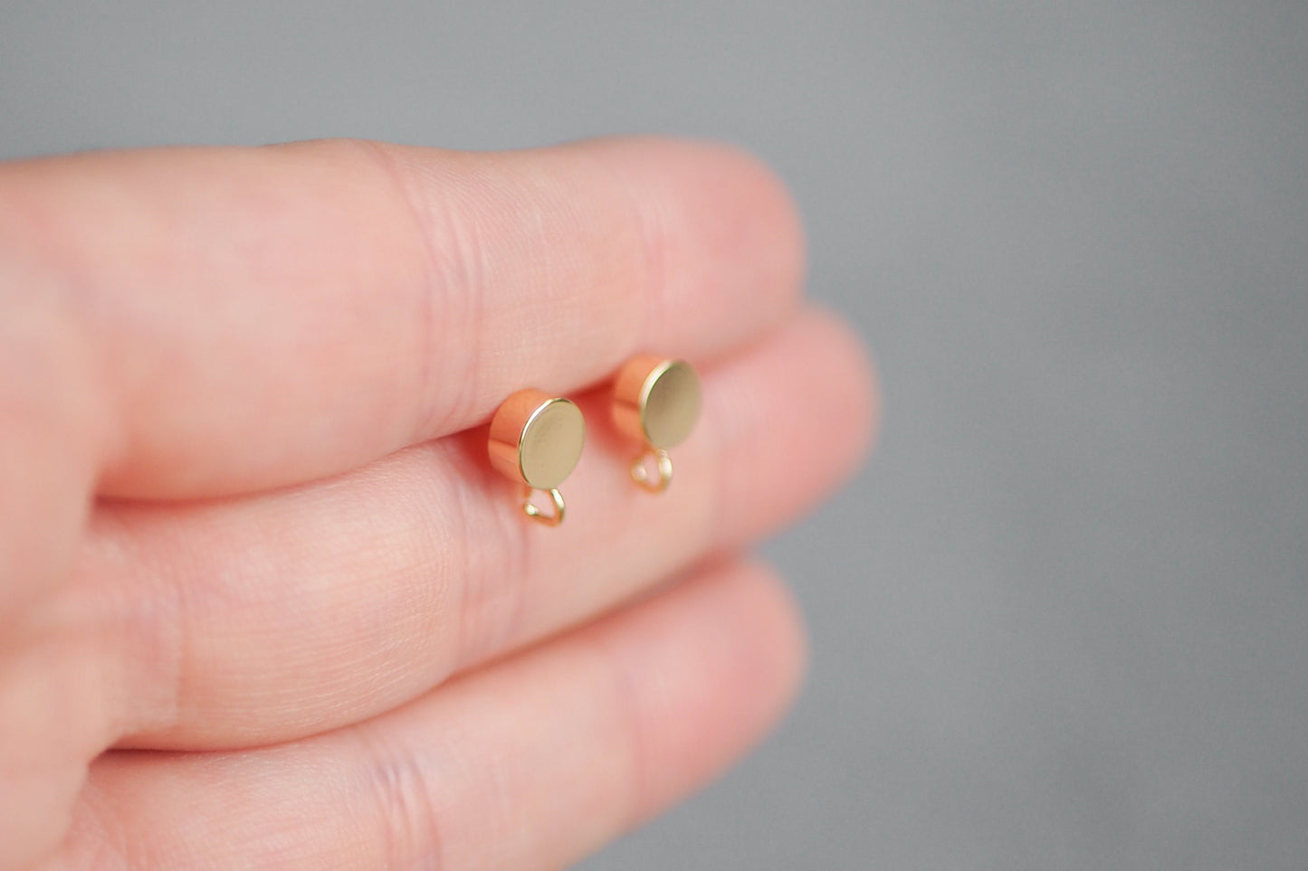 5 Paar Ohrstecker aus Messing, 18 Karat echt vergoldet, Gold Schmuck Ohrringe Schmuckzubehör