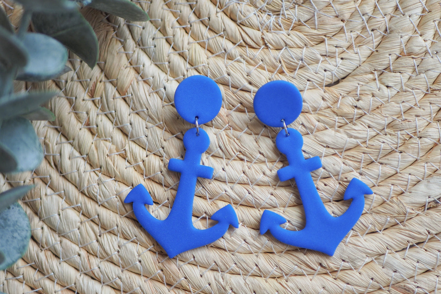 Barbie DIY Set: blaue Anker Ohrringe aus FIMO inkl. Anleitung in Deutsch, Navy Dunkelblau Marine, Schmuck aus Polymerton, Geschenk, Kit
