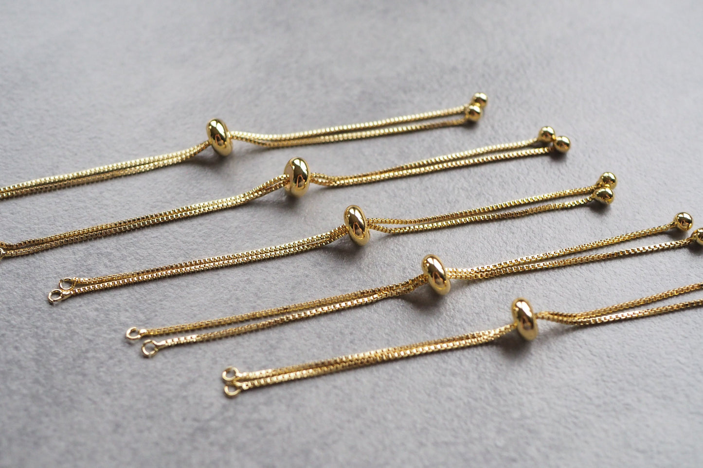 5 Armband Rohlinge aus Messing, 18 Karat echt vergoldet, echt platiniert oder echt rosévergoldet, Schiebearmbänder Schmuckzubehör Gold