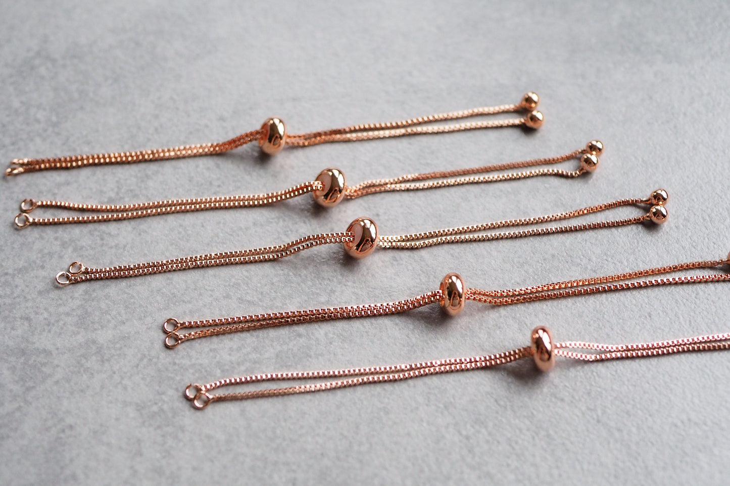 5 Armband Rohlinge aus Messing, 18 Karat echt vergoldet, echt platiniert oder echt rosévergoldet, Schiebearmbänder Schmuckzubehör Gold