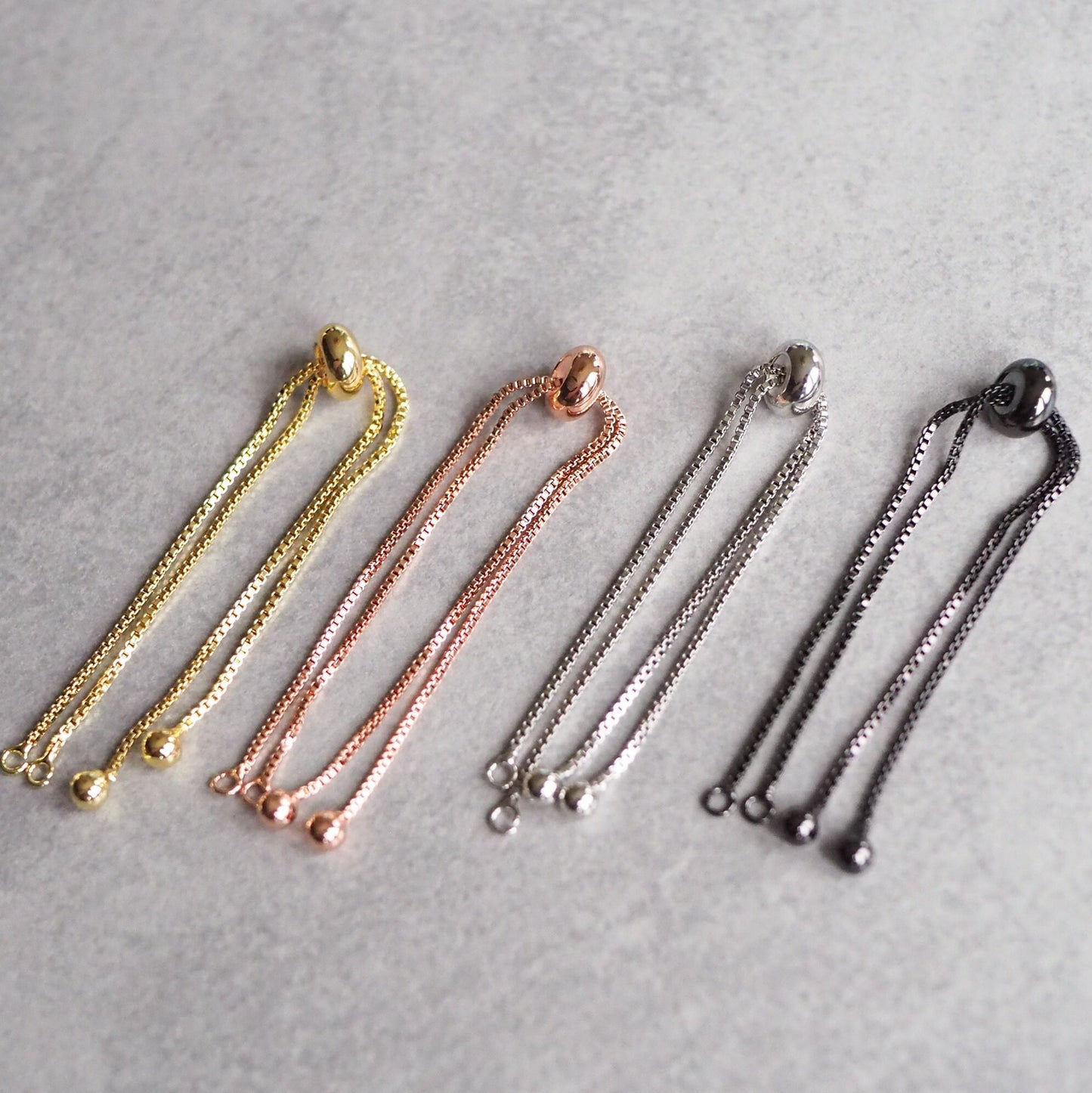 5 Armband Rohlinge aus Messing, 18 Karat echt vergoldet, echt platiniert oder echt rosévergoldet, Schiebearmbänder Schmuckzubehör Gold