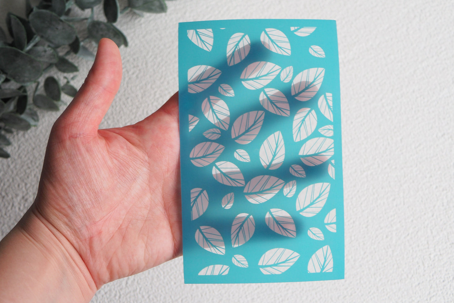 Silk Screen für Polymerton (FIMO), Blätter Laub Blatt Herbst, Siebdruck Schablone, 15cm x 9cm, Werkzeug Schmuckherstellung mit Polymer Ton