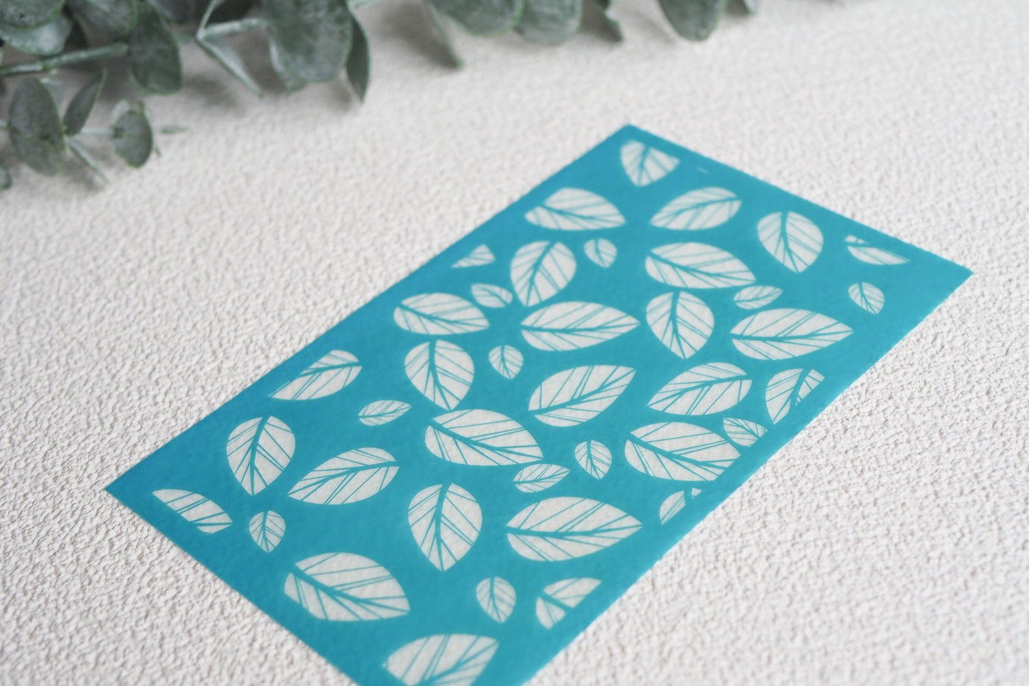 Silk Screen für Polymerton (FIMO), Blätter Laub Blatt Herbst, Siebdruck Schablone, 15cm x 9cm, Werkzeug Schmuckherstellung mit Polymer Ton