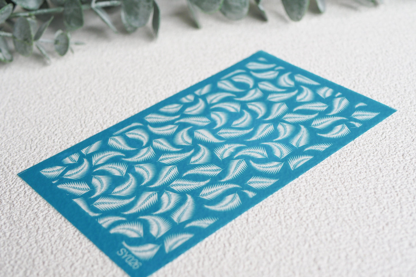 Silk Screen für Polymerton (FIMO), Palmblätter Palme Federn, Siebdruck Schablone, 15cm x 9cm, Werkzeug Schmuckherstellung mit Polymer Ton