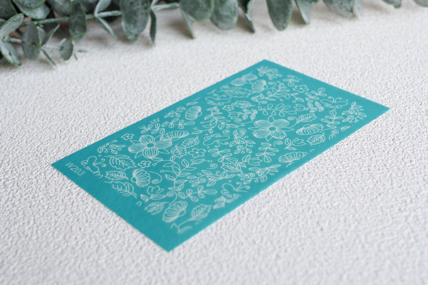 Silk Screen für Polymerton (FIMO), Blumen Zweige Schmetterling, Siebdruck Schablone, 15cm x 9cm, Werkzeug Schmuckherstellung mit Polymer Ton