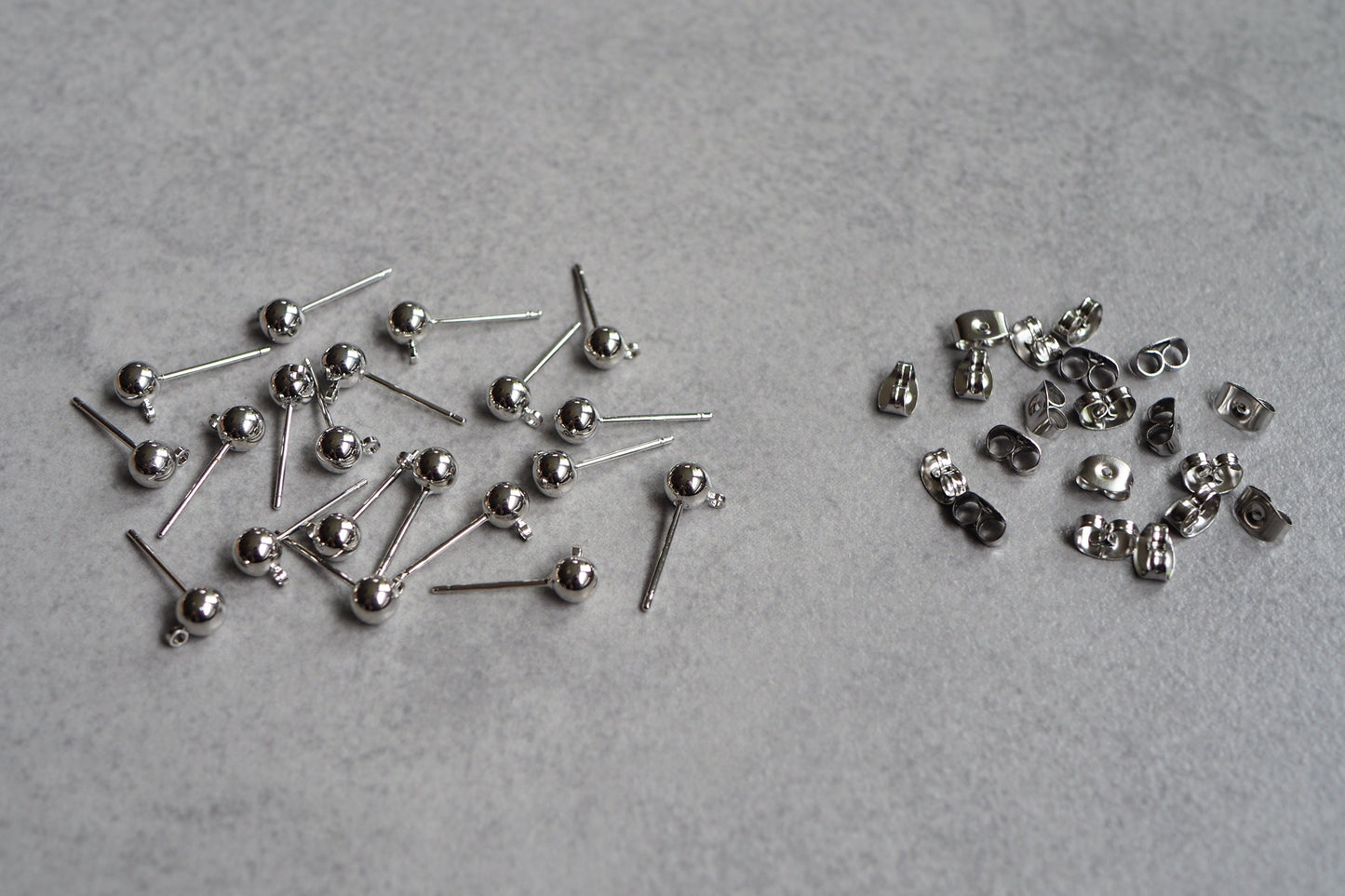 10 Paar Ohrstecker mit Kugel (3/4/5mm) aus Edelstahl o. Messing, Gold Silber Roségold Schwarz, echt vergoldet o. platiniert, Schmuckzubehör