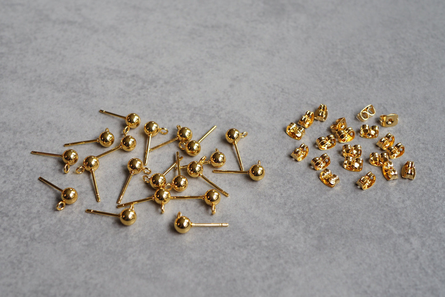 10 Paar Ohrstecker mit Kugel (3/4/5mm) aus Edelstahl o. Messing, Gold Silber Roségold Schwarz, echt vergoldet o. platiniert, Schmuckzubehör