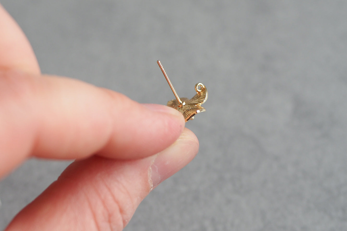 5 Paar Blumen Ohrstecker aus Messing mit Öse, 18 Karat vergoldet o. platiniert, Blüten Frühling Ohrringe, Gold oder Silber, Schmuckzubehör