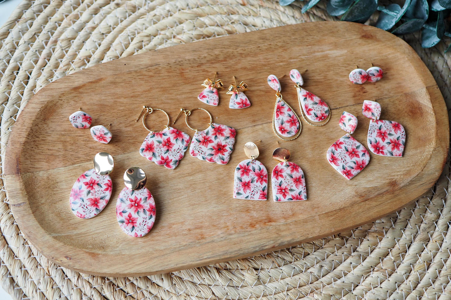 Transferpapier für Polymerton (FIMO®, Premo, Cernit), 15cm x 10,5cm, Wald Rentier Weihnachten Advent Tannenbaum, Schmuck aus Polymer Ton