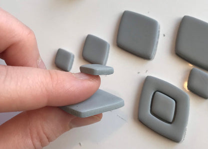 Ausstecher für Modelliermasse, Rauten Cutter in Wunschgröße, puffy Raute, Werkzeug für Schmuckherstellung mit Fimo und Co.