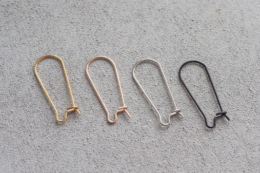 5 Paar Ohrhaken zum Schließen, lange Brisuren, minimalistisch schlicht in Gold, Silber, Roségold oder Schwarz, Schmuckzubehör