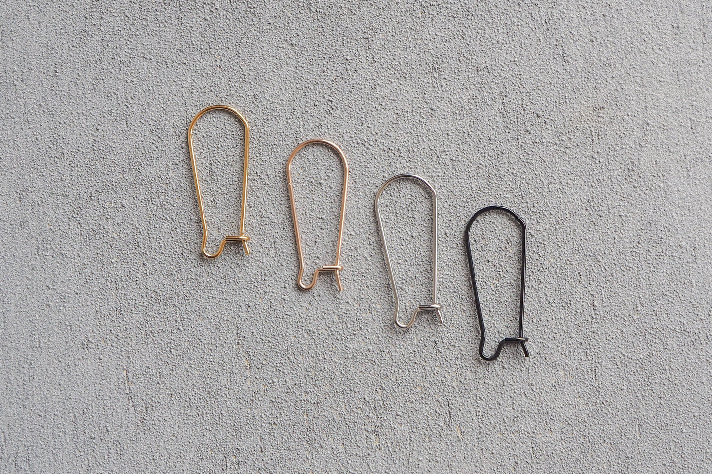5 Paar Ohrhaken zum Schließen, lange Brisuren, minimalistisch schlicht in Gold, Silber, Roségold oder Schwarz, Schmuckzubehör