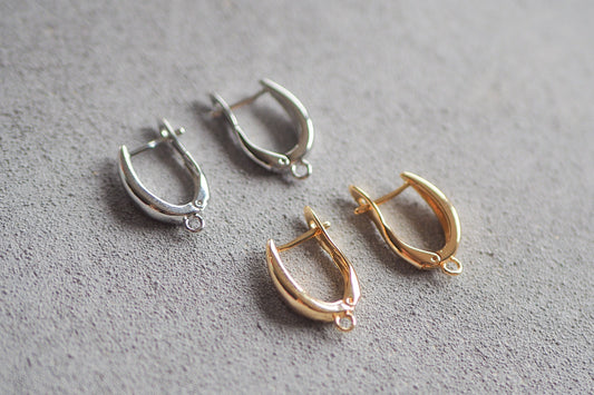 5 Paar Brisuren, Klapp Kreolen Ohrhaken zum Schließen, minimalistisch schlicht in Gold oder Silber, Schmuckzubehör