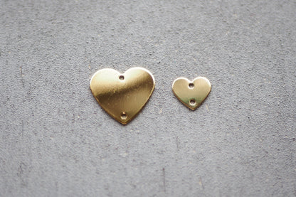 10 Herz Verbinder, 11mm o. 18mm, echt vergoldetes Messing, Valentinstag Liebe Schmuckzubehör 18 Karat Gold