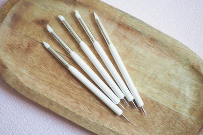Modellierwerkzeuge: Dotting- & Silikontools 10 in einem Set, für Schmuckherstellung mit Polymerton, Fimo, Punktierung Silikonpinsel Werkzeug