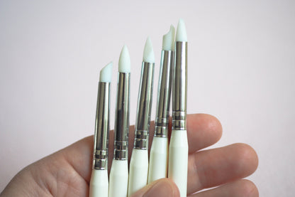 Modellierwerkzeuge: Dotting- & Silikontools 10 in einem Set, für Schmuckherstellung mit Polymerton, Fimo, Punktierung Silikonpinsel Werkzeug
