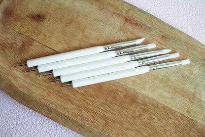 Modellierwerkzeuge: Dotting- & Silikontools 10 in einem Set, für Schmuckherstellung mit Polymerton, Fimo, Punktierung Silikonpinsel Werkzeug