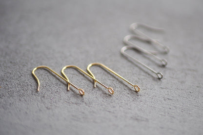 10 Paar lange Ohrhaken mit horizontaler Öse aus Edelstahl, minimalistisch und schlicht in Gold und Silber, Schmuckzubehör