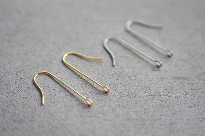 10 Paar lange Ohrhaken mit horizontaler Öse aus Edelstahl, minimalistisch und schlicht in Gold und Silber, Schmuckzubehör