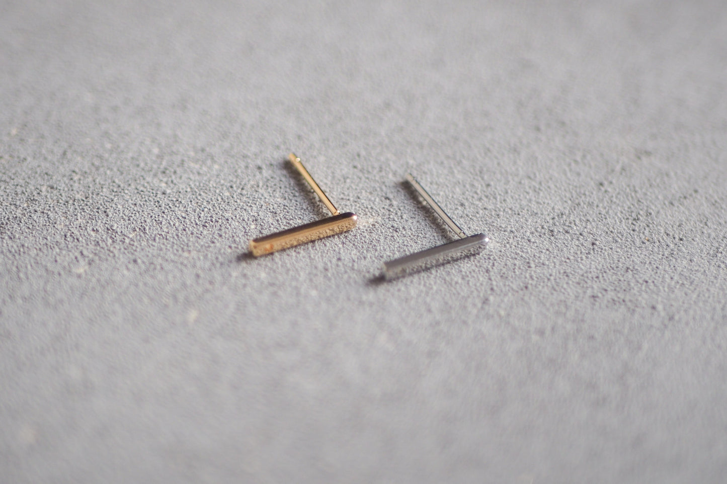 5 Paar Stab-Ohrstecker aus Messing, echt vergoldet o. platiniert, Gold oder Silber, minimalisch, modern, zeitlos, Schmuckzubehör Ohrringe